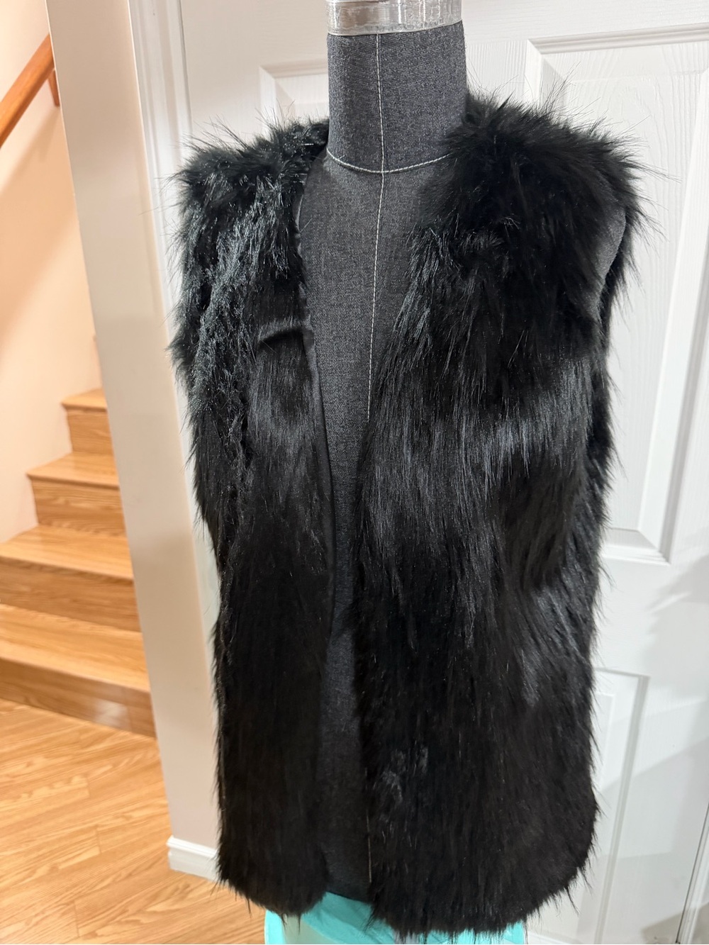 Dynamite Black Faux Fur Vest